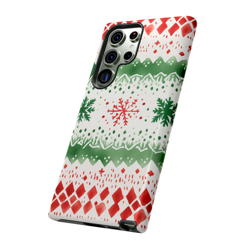 Watercolor Christmas Knitting - Impact Resistant Phone Case